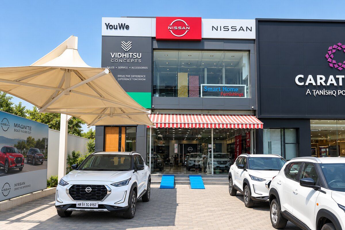 YouWe Nissan showroom at Faridabad, Haryana, before 2025